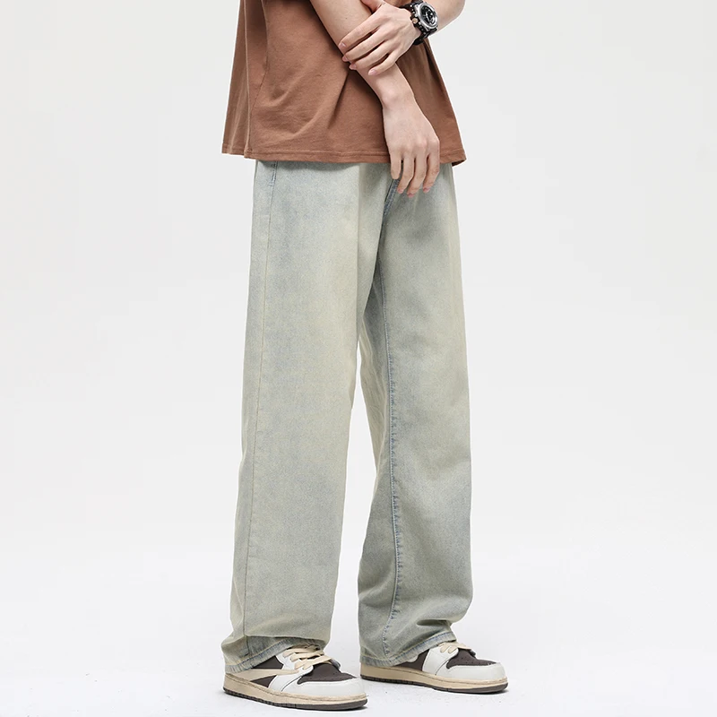 CityBOYHigh Street American Style Hip Hop Casual Loose Straight Jeans Classic Retro Versatile Street Fashion Men's Jeans