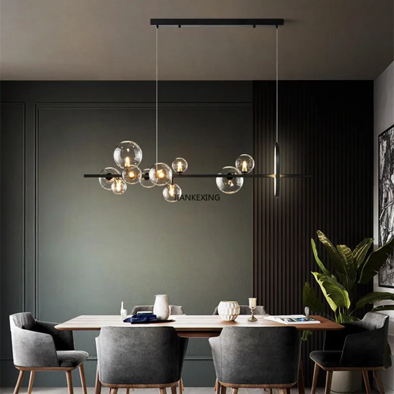 New Foam Led Chandelier Long G9 For Table Dining Room Kitchen Bar Pendant Lamp House Decor Lusters Suspension Design Lighting 4