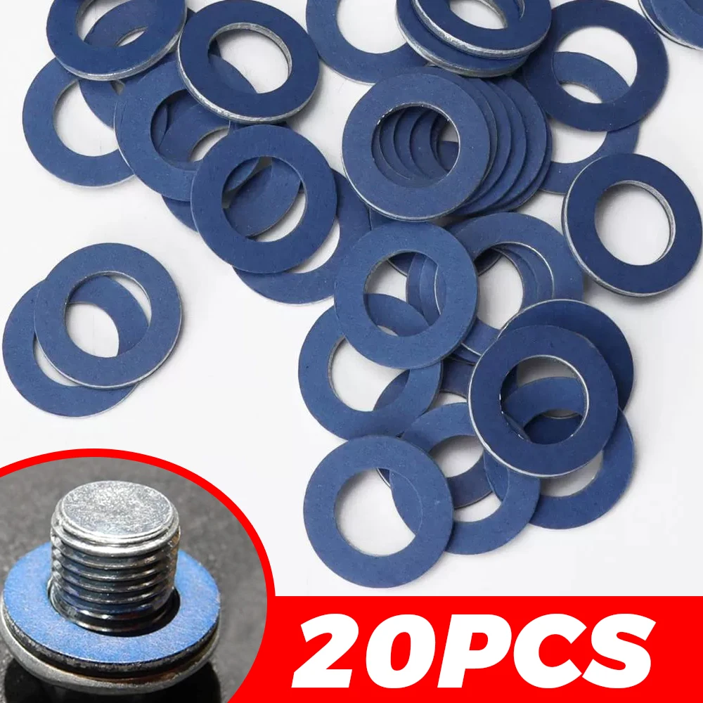 Oil Drain Plug Gasket Oil Drain Plug Seal Washer Sealing Washers Engine Gasket Set Aluminum Oil Drain Plug Gaskets 90430-12031 for Toyota Lexus Oil Pan Bolt Washer Automotive Engine Sealing Replacement Parts
