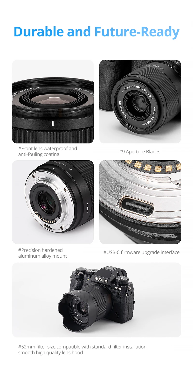 25mm F1.7 Air Auto Focus APS-C Prime Lens for Fuji xm5 X-T5 X-T30 II Nikon Z Mou