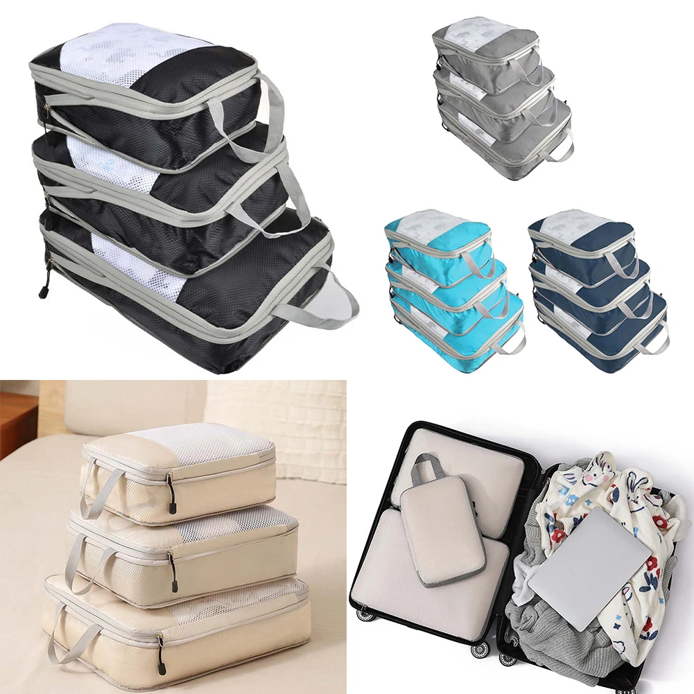 

3 Pcs/Set Travel Compression Organizer For Neat And Space-saving Travel Essentials Shoe Bag Foldable Bag Storage Organizer