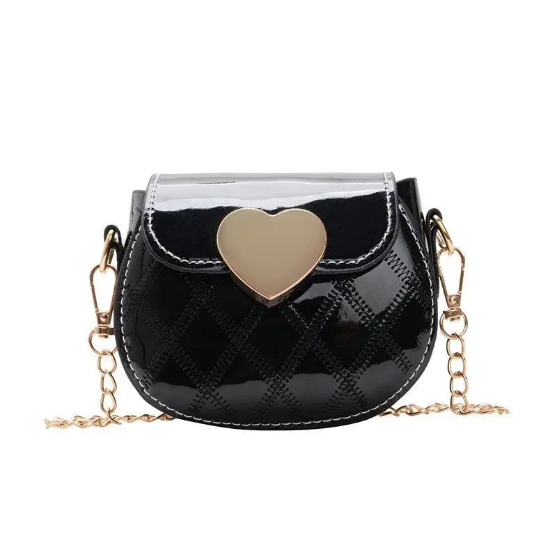 Fashion Heart Baby Girls Small Shoulder Bags Kids Coin Purse Accessories  Handbags Lovely Children Mini Square Messenger Bag