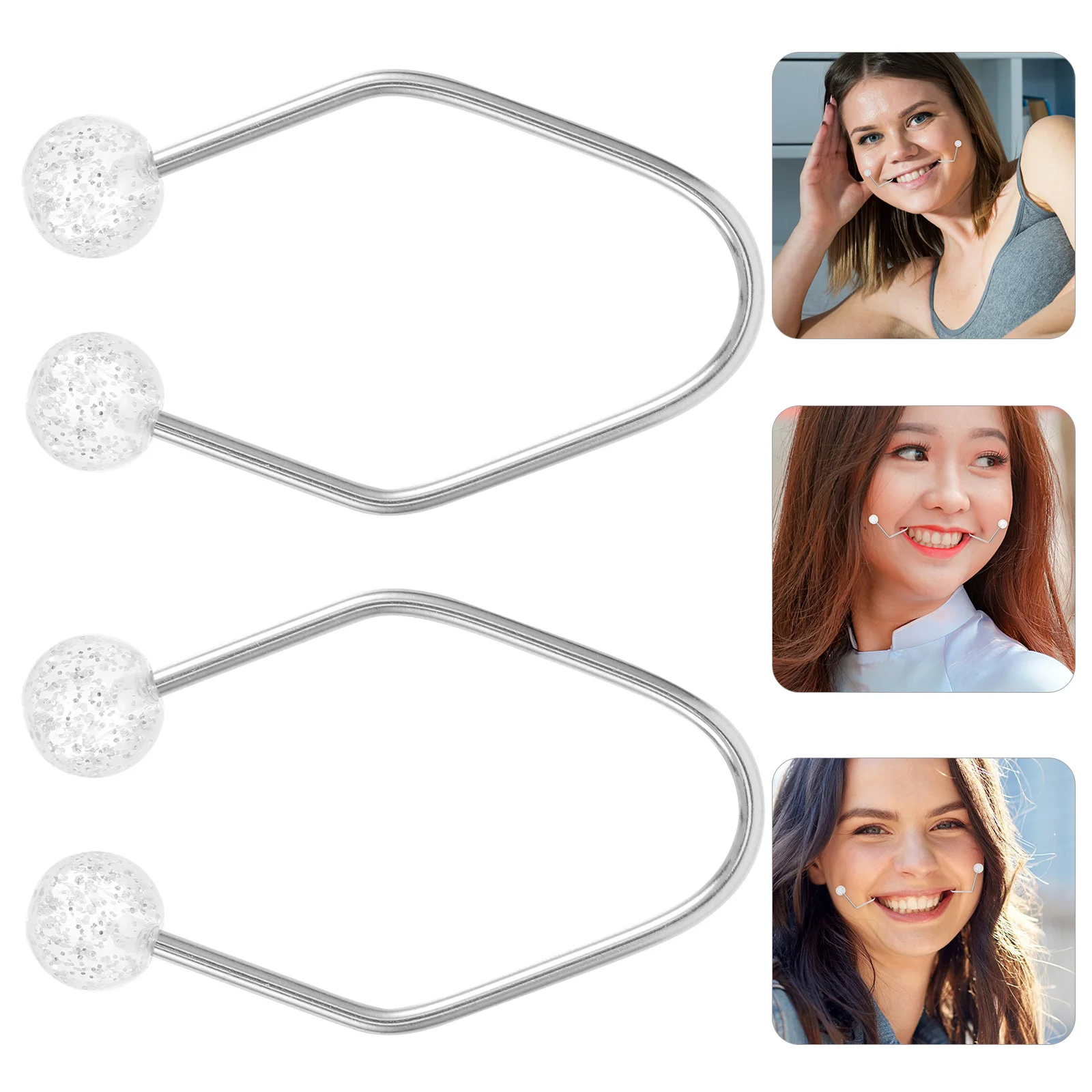 

2pcs Dimple Maker Clip Cheeks Balls Dimples Clip Dimples Maker for Face Cheek