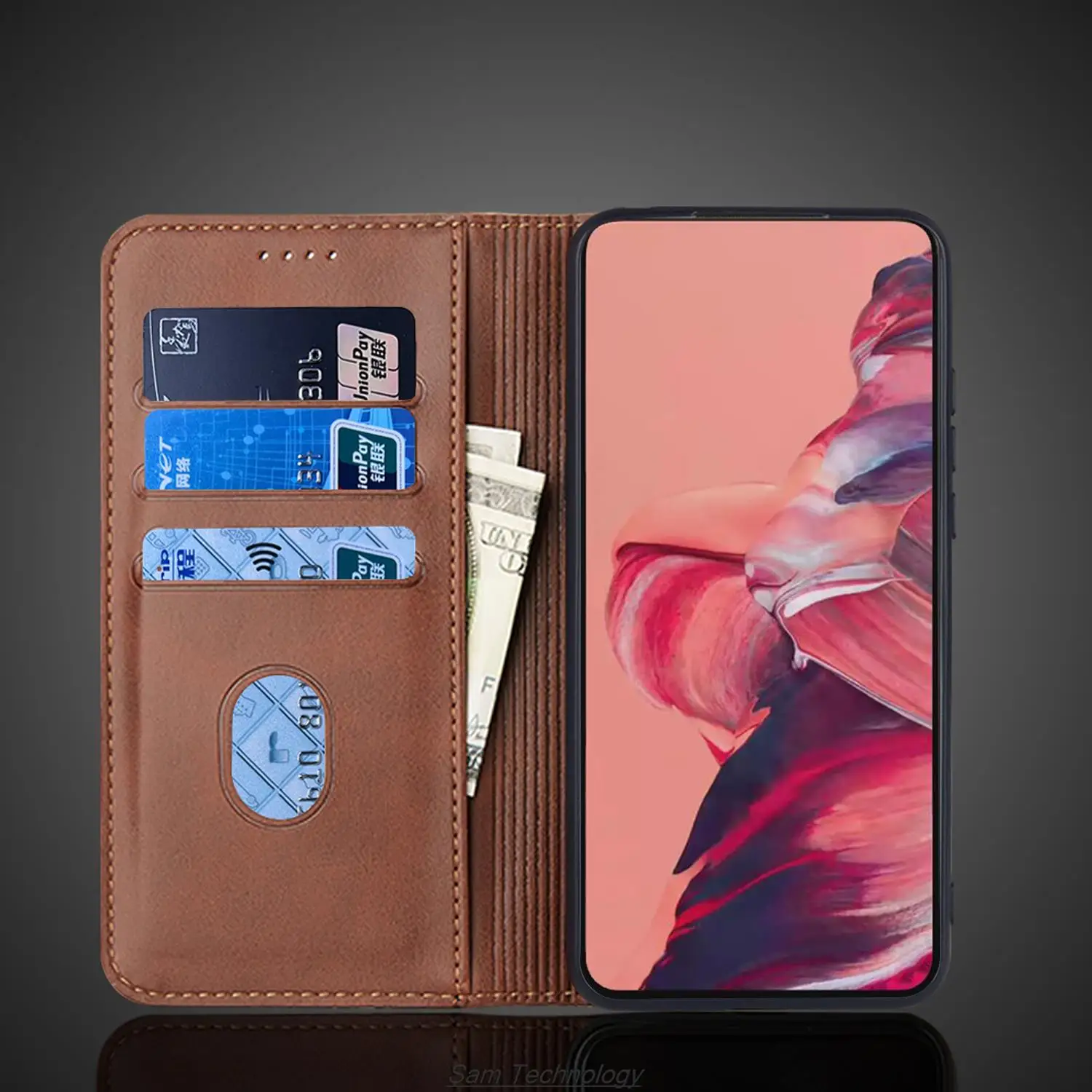 Magnetic attraction Leather Case for OPPO Reno 2 2F 2Z Reno2 F Z Holster Flip Cover Case Reno2F Wallet Phone Bags Fundas Coque 5