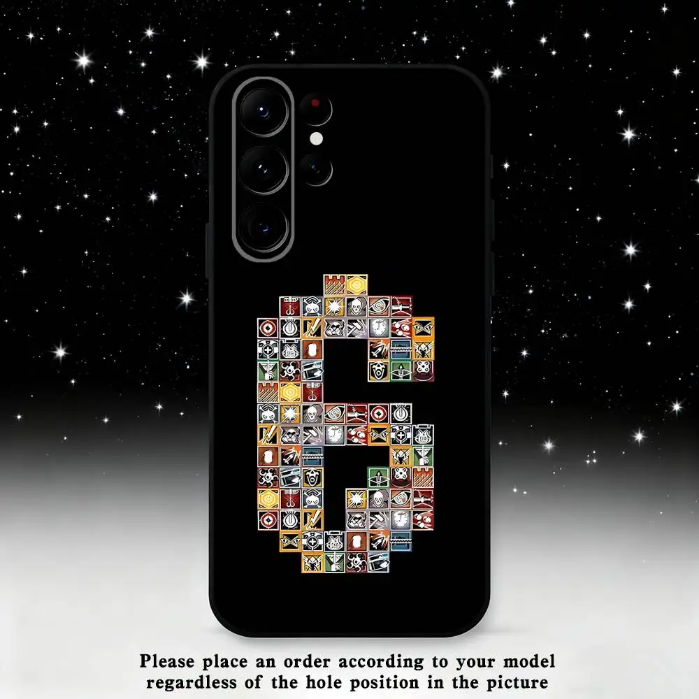 R-Rainbow Game S-Six S-Siege 휴대폰 케이스 삼성 S25,S24,S21,S22,S23,S30,Ultra,S20,Plus,Fe,Lite,Note,10 블랙 소프트 쉘