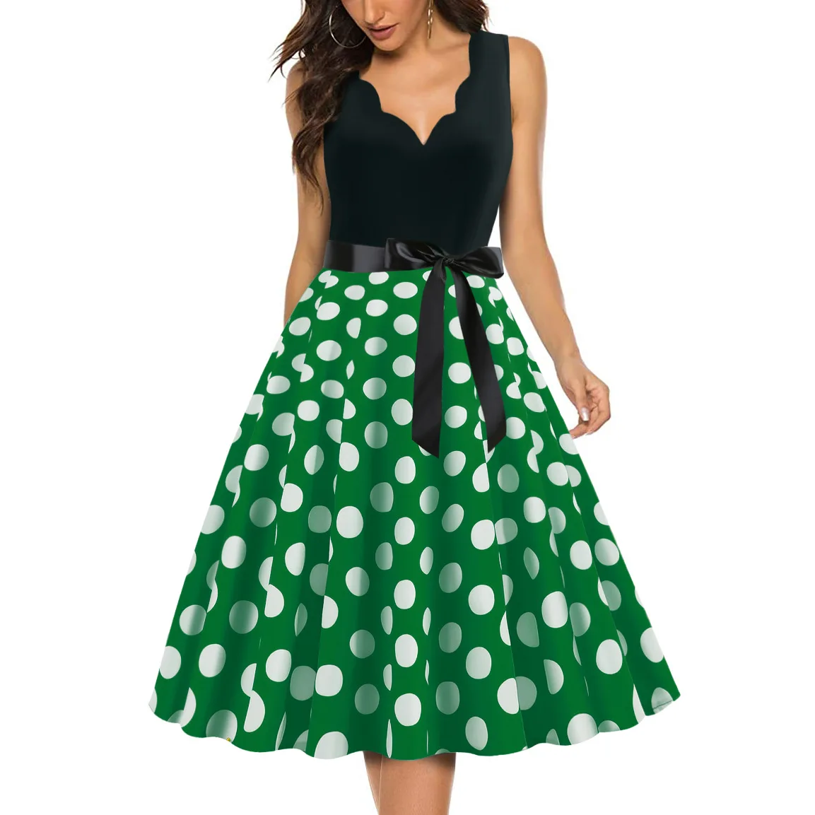 VESTIDO PINUP ROCKABILLY LUNARES