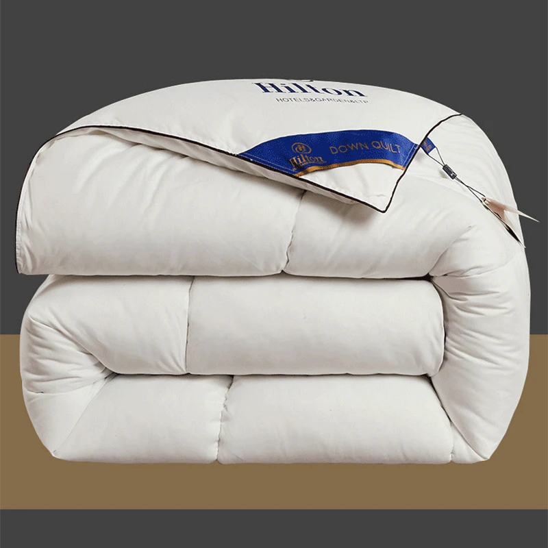 Home Comforter Winter Quilted Blanket Goose Down Duvet Quilt 100% Cotton Cover King Queen Blanket Size Twin Stitch Одеяло 이불 이불 winter blanket down duvet cotton quilt