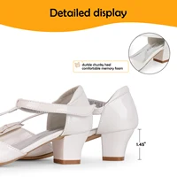 MUSSHOE Women's High Heel Shoes Bow For Girls Children's Shoes 2024 Sweet Bow Pumps Black White Pink Heeled Party Wedding Shoes 2