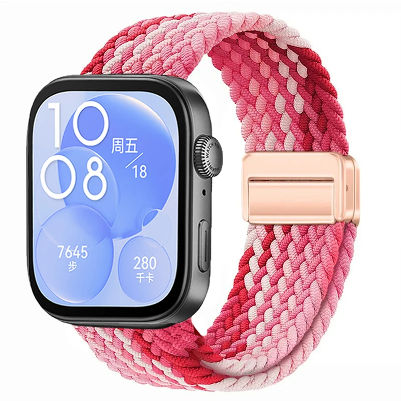 Breathable Magnetic Adjustable Woven Nylon Watch Strap Replacement Band