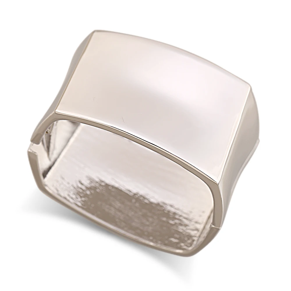 KAYMEN New Metal Statement Fashion Bracelet for Women Chunky Gold Plated Square Cuff Bangle Wedding Party Prom Drop-shipping 2