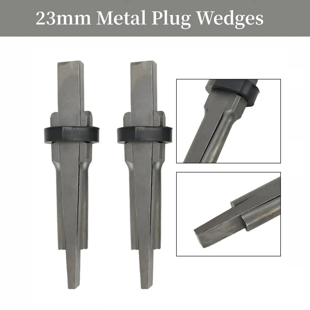 2set 23mm Metal Plug Wedges Concrete Rock Stone Splitter For-Hammer-Split-Off-Rock-Granite Marble Tools Accessories