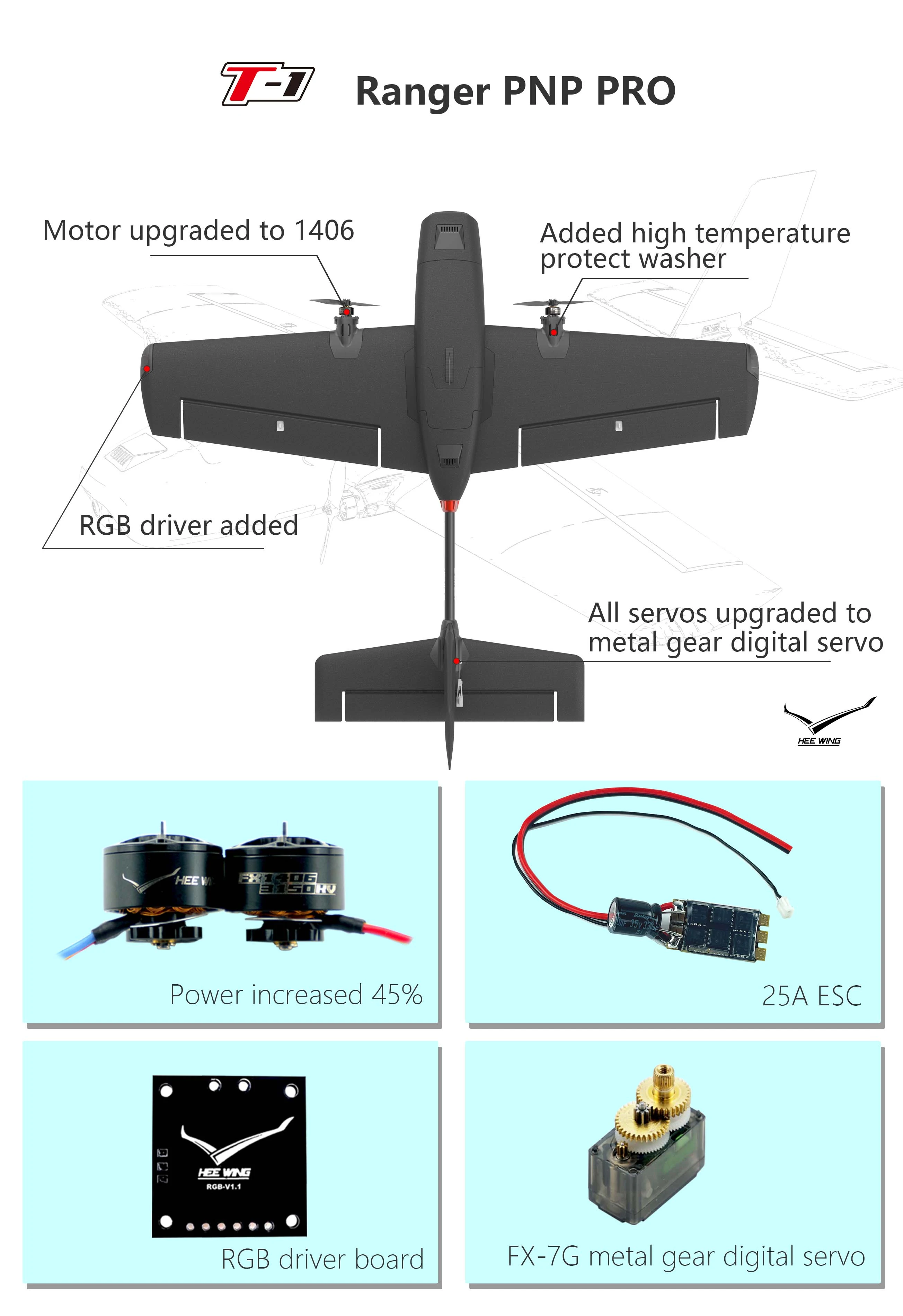 

SoloGood T-1 Assassin PNP PRO Model Airplane Fixed Wing EPP Wingspan 730mm Adapted Snail Digital Transmission Long Battery Life
