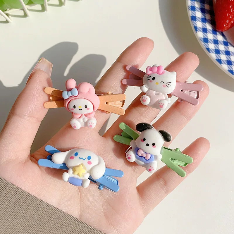 

2Inch Sanrio Pochacco Cinnamoroll Hello Kitty Hair Clips Handmade Cute Hairpin Barrettes Headwear Kids Hair Accessories Gifts