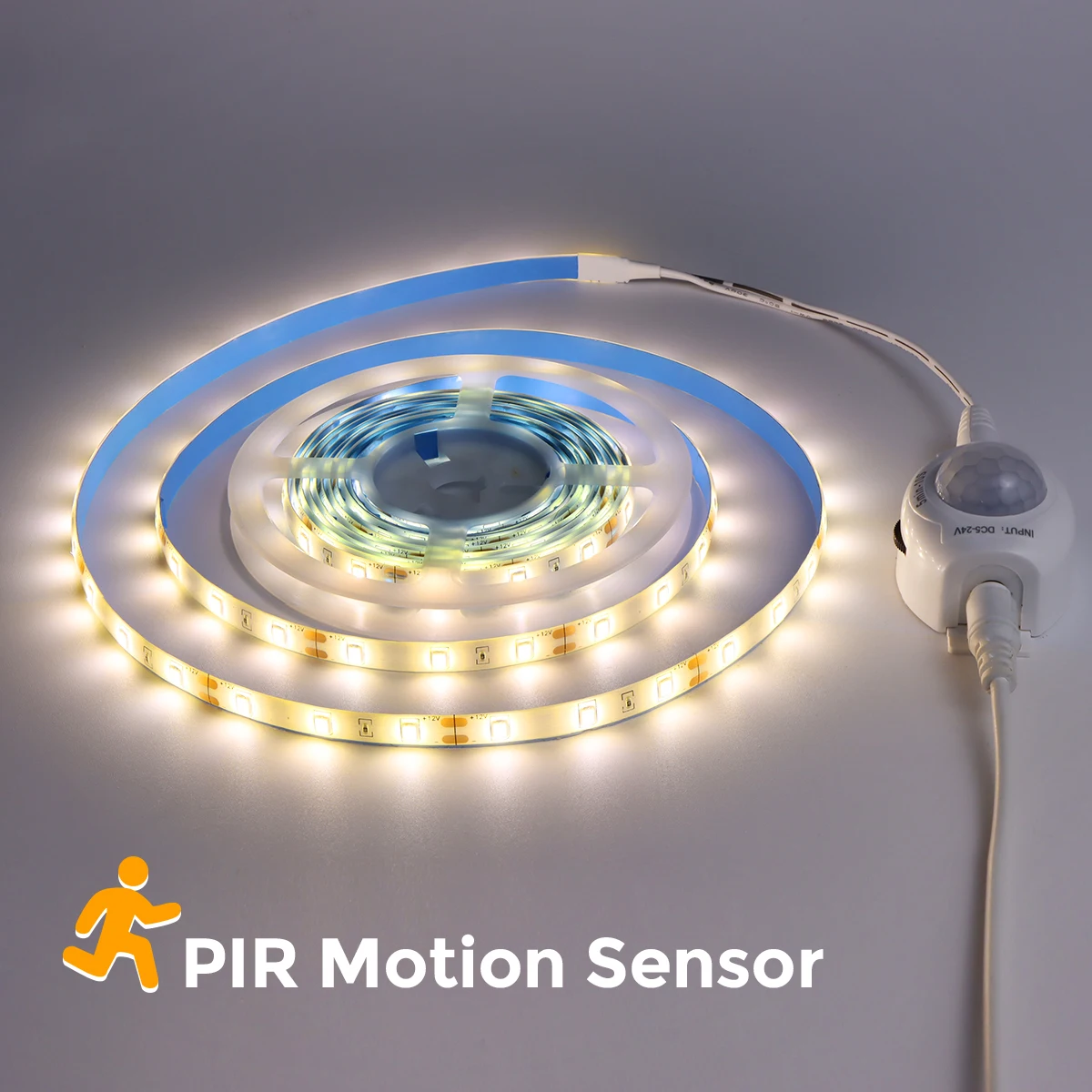 1-5m LED Strip Lights PIR Motion Sensor Waterproof 12V Auto On/Off for Stairs Wardrobe Closet Kitchen Motion Activated Tape motion sensor light