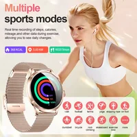 Nouvelle montre connectée ultra-fine pour femme 2026, écran tactile AMOLED HD, appels Bluetooth, mesure de la pression artérielle, étanche IP68, NFC, bracelet 7,3 mm 4