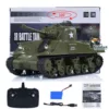 Plastic 1/30 Heng Long RC Battle Tank Sherman Infrared Combating Toy M4A3 3841-01 Remote Control Vehicle Gift 1/16 3898 TH23393 3