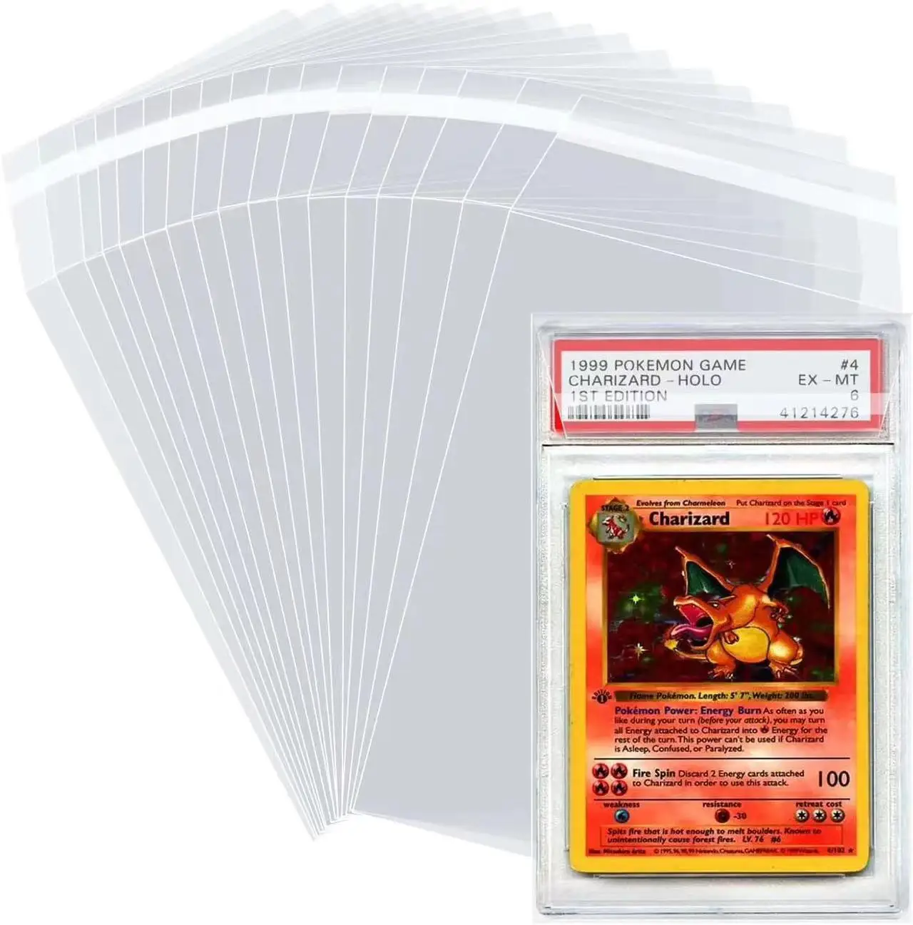 100pcs Game Sports Graded Card Sleeves Resealable PSA Sleeve Slabs Pro Collector Protector For Pokemon Baseball Football Cards