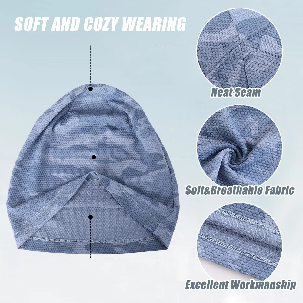 Skull Cap Cycling Cap Ice Silk Cooling Breathable Sweat Absorption Beanie Hat for Outdoor Cycling Bicycle Riding Sports Hat Men 5