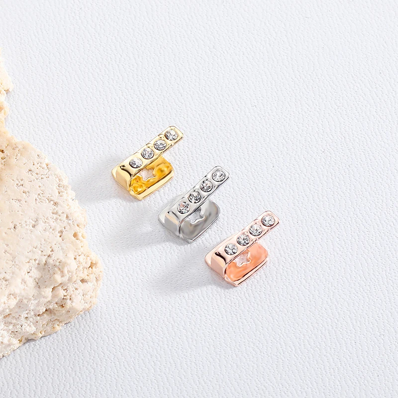 힙합 패션 싱글 버티컬 바 티스 그릴즈 브레이스 속이 빈 치아 캡 지르콘 덴탈 그릴즈 여성 남성용 주얼리 1개