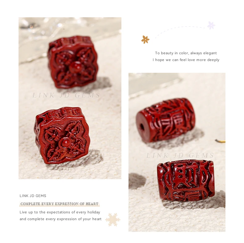 5 Teile/los Natürliche Lila Zinnober Geschnitzte Perle Buddha Blütenblatt Pixiu Form Perle Mit Loch Für Schmuck Machen Diy Armband Zubehör – Detail 9