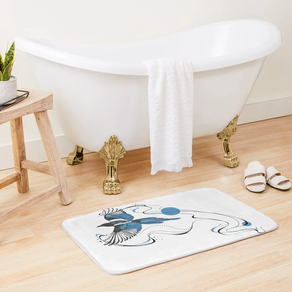 

Mystical Magpie Bath Mat Non-Slip Pad Bathroom Absorbent Quick Dry Bathroom Shower Curtain Mat
