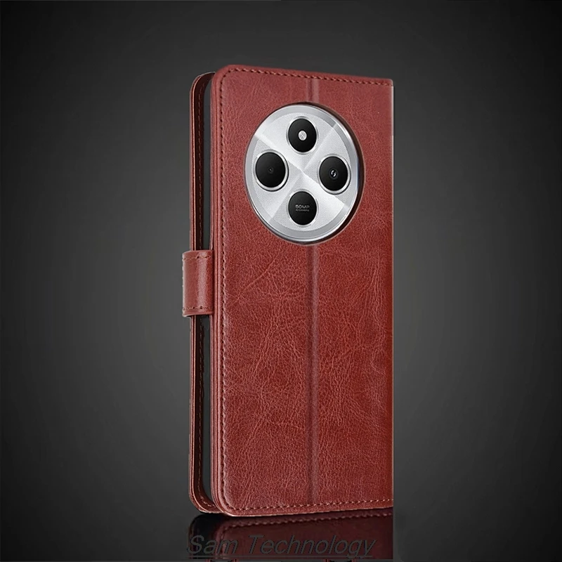 Card Holder Cover Case for Xiaomi POCOPHONE POCO C75 4G Pu Leather Flip Cover Retro Wallet Phone Case Business Capa Fundas Coque 4