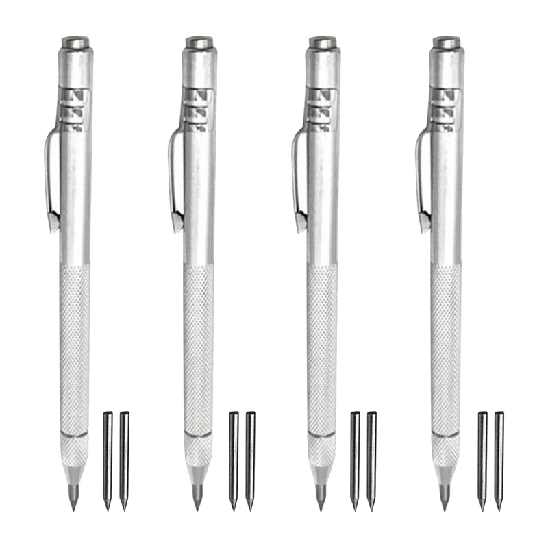 

4Pcs Diamond Marking Scriber With Magnet, Aluminum Etching Engraving Pen, With 8 Replacement Marking Heads