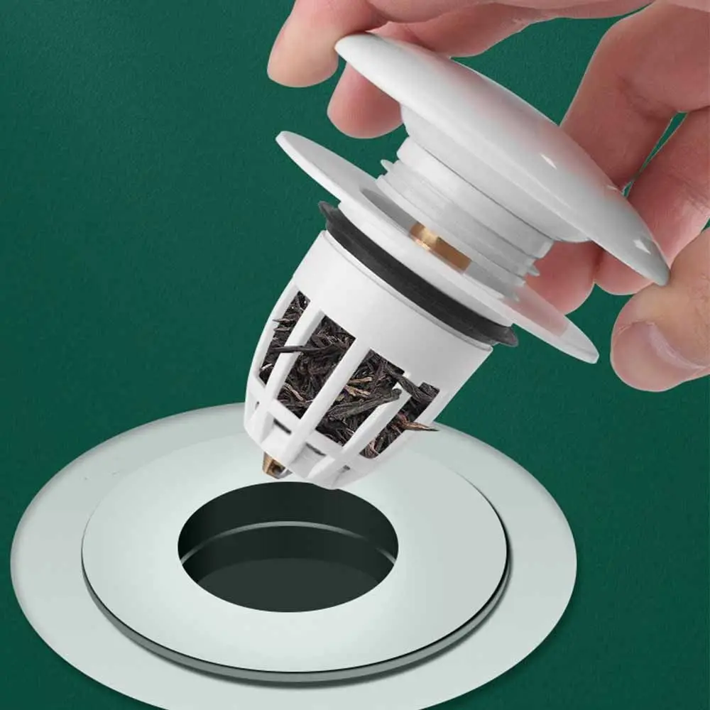 Universal Bathroom Sink Plug Stopper Washbasin Ceramics Core Bounce Up Drain Filter Bathroom Sink Drain Plug Anti-Clogging Anti-drain filter drain stopper basin drain stopper bathroom sink plug silicone drain stopper washbasin drain plug drain strainer bathroom sink stopper hair catcher stopper drain pipe plug