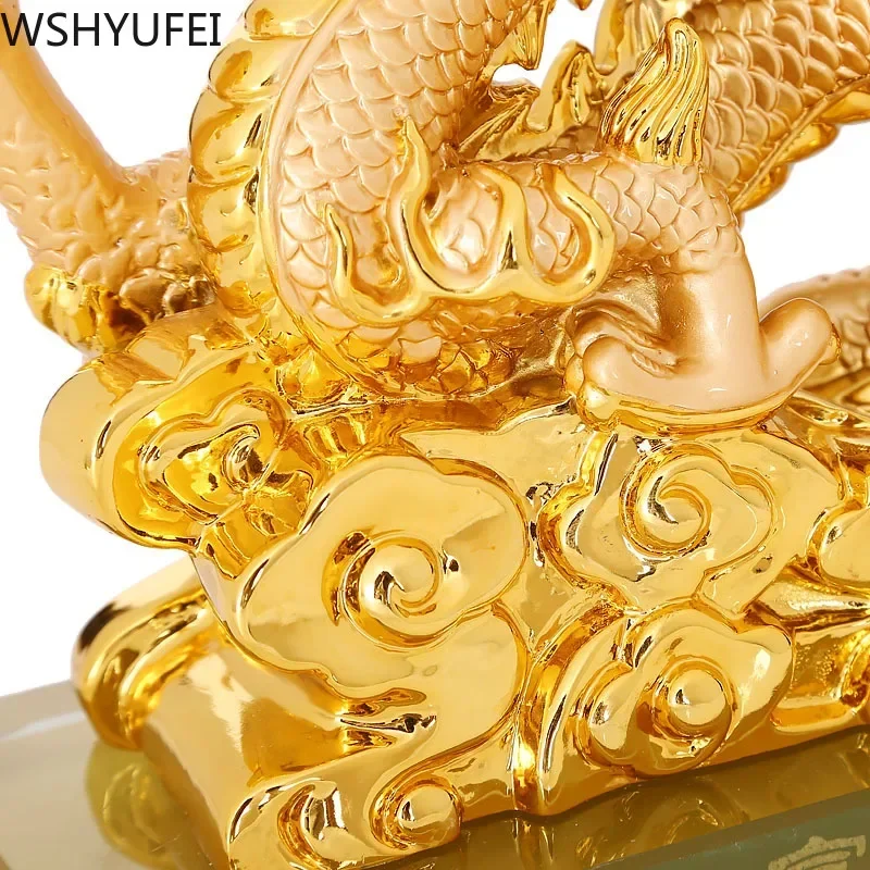  MKYOKO Chinesische Feng Shui Dekor Drachen Statue Figuren  Skulptur Sammlerstücke Büro Wohnzimmer Weinkühler Home Decor Shop Eröffnung  Geschenk,L