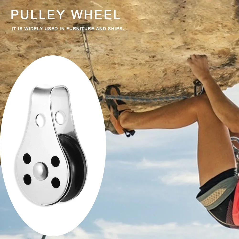 26mm Stainless Steel Pulley Single Wheel Swivel Lifting Rope Pulley Set Lifting Wheel Tools Runner Kayak Boat Accessories