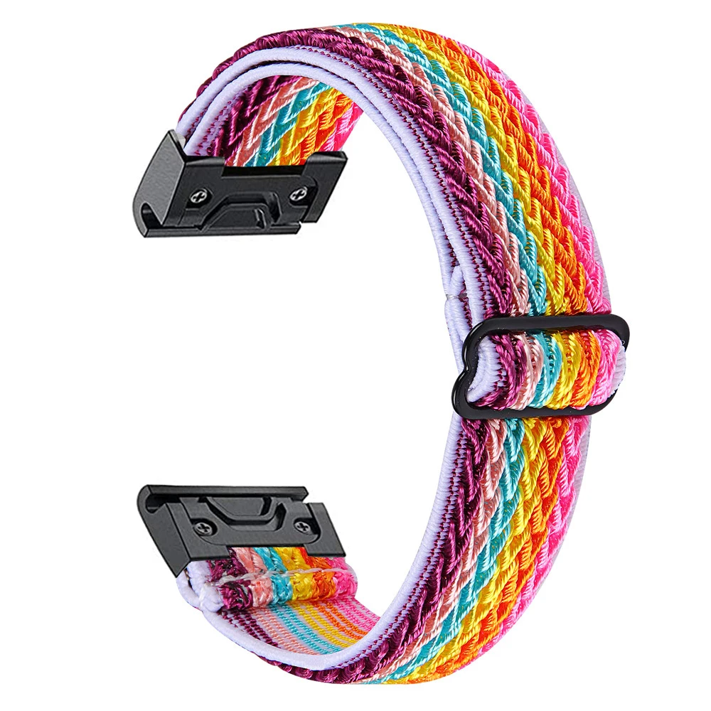 Essidi 22mm New Elastic Nylon Watch Band For Garmin Fenix 7 6 5 Plus Pro GPS Approach S60 Bracelet Strap Loop For Forerunner 945 