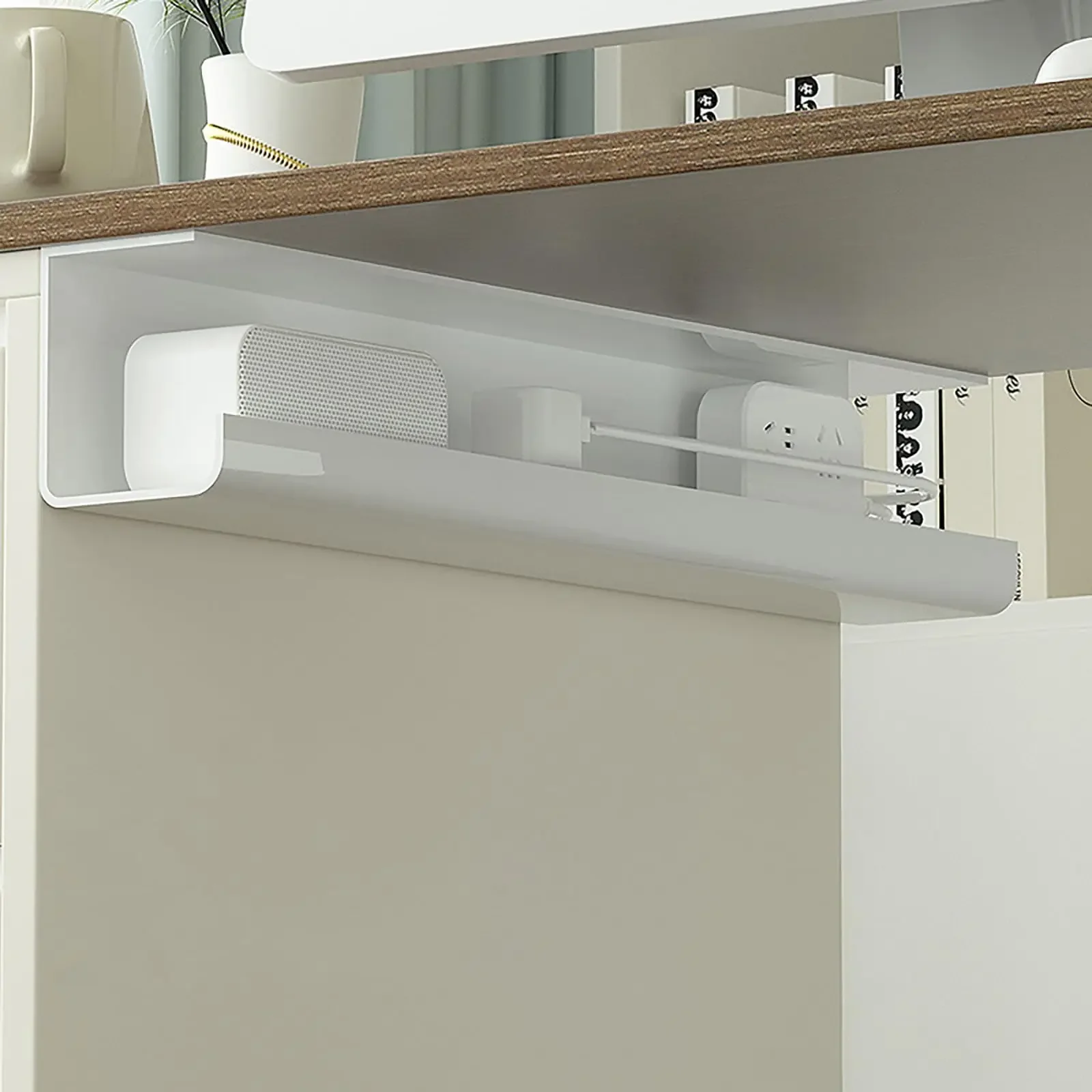No-Screw Under Desk Cable Management Tray-Self-Adhesive Installation, Cable Management, Management Under Desk