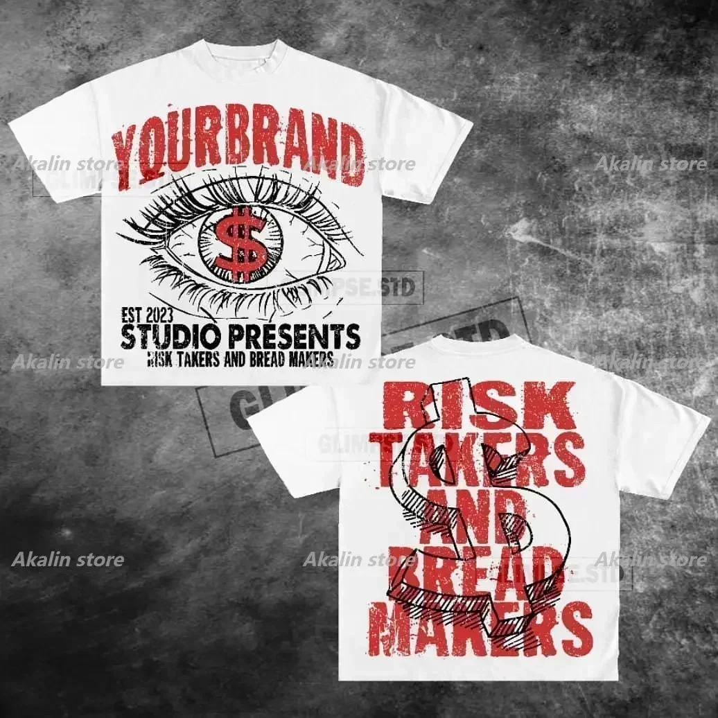 thumbnail image 1 of Camisetas con estampado gráfico de letras de calle retro americanas estilo hip hop, camisetas Y2k de gran tamaño para parejas, ropa gótica Harajuku para hombres y mujeres, 1 of 5