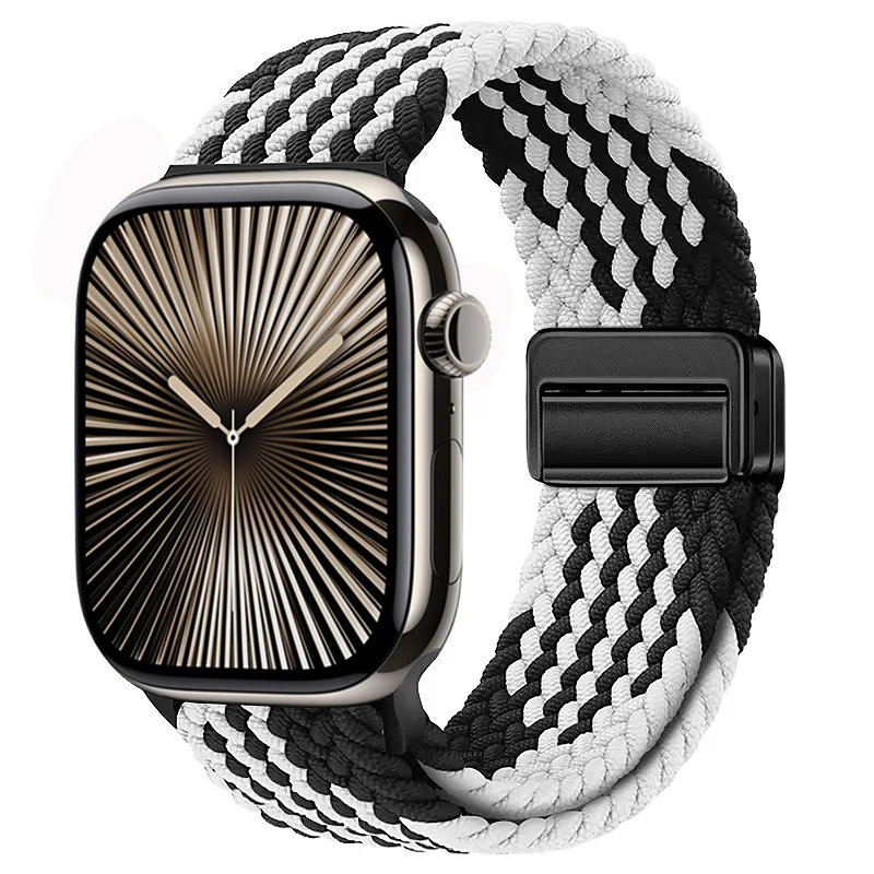 Nylon Braided Magnetic Loop Strap with Metal Accents