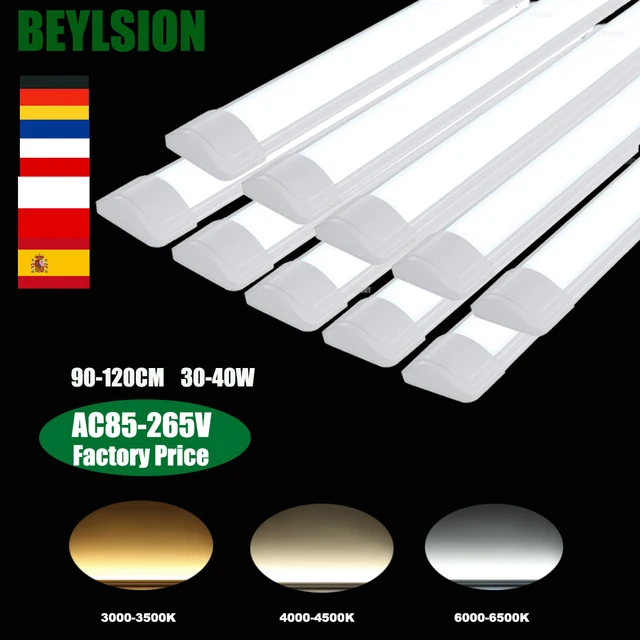 YISIONY ใหม่ 120 ซม.90 ซม.หลอดไฟ LED 30W 40W 110 V-220 V Linear LED โคมไฟพื้นผิวเพดานเชิงพาณิชย์ไฟสํานักงาน 1