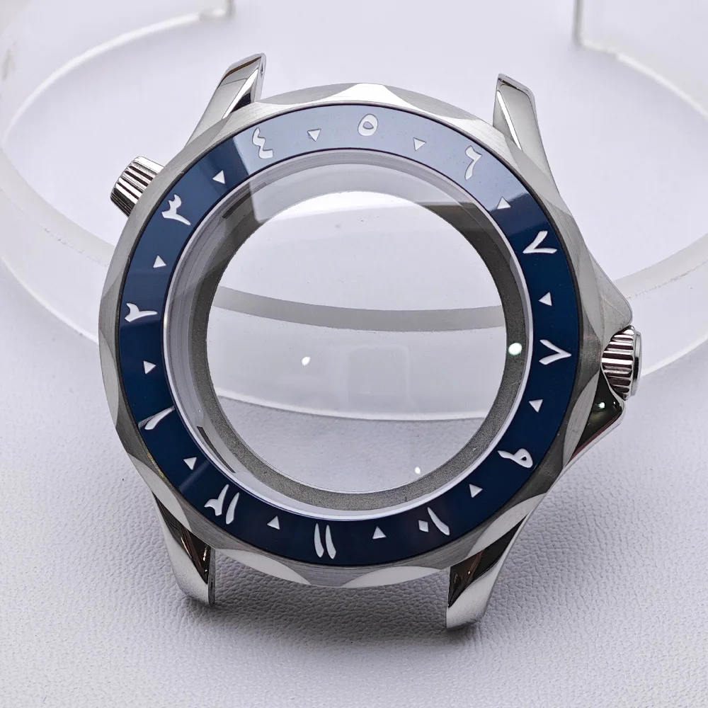 High-Quality Silver Diving Watch Case for Men with Automatic Movement