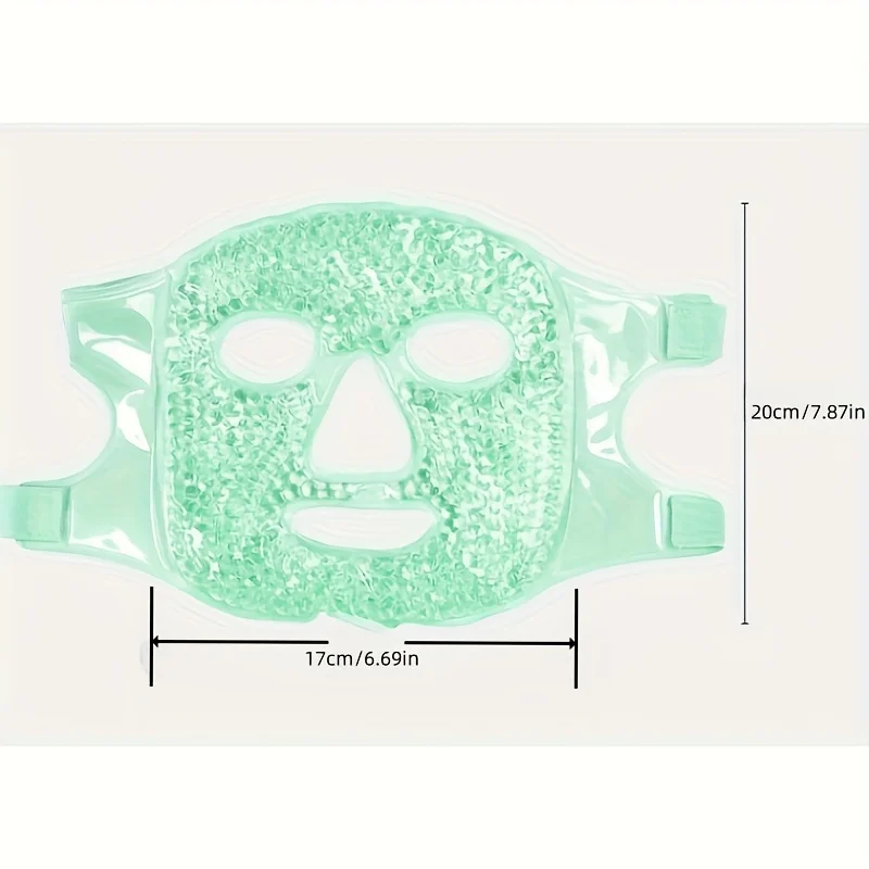 Revitalizing Gel Ice Face Mask with Comfort-Fit Elastic Band - Hot/Cold Therapy for Relaxation and Skin Care
