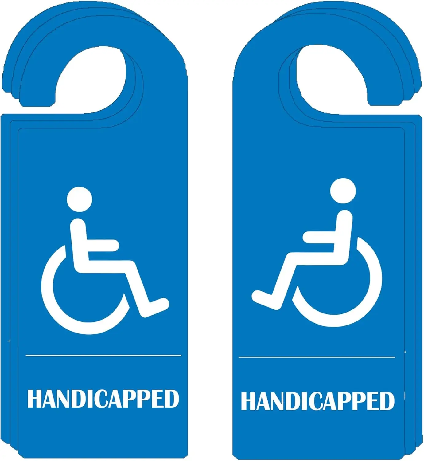 2Pcs Handicap Parking Sign 3.5x8.5 Inch Parking Permit Safety Sign Disabled Permit Hanger Tag Disabled Wheelchair Symbol