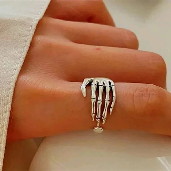Finger Rings Simple Skull Geometric Five-finger Gothic Punk Men Women Halloween Jewelry Gift