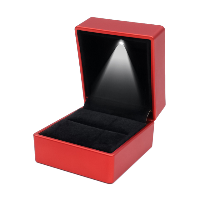 LED Jewelry Box Ring Box with LED Light Engagement Wedding Rings Case Boxes Pendant Earring Display Storage Jewellery