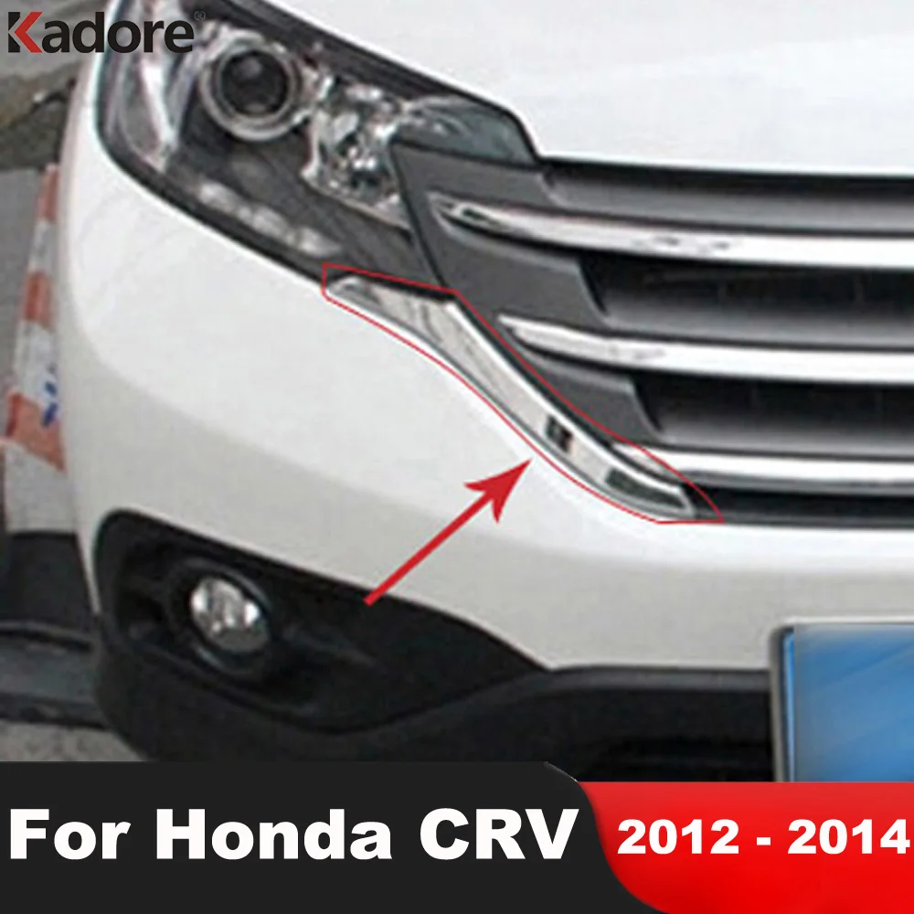 For Honda CRV 2012 2013 2014 ABS Chrome Front Grills Decorative Cover Frame Trim Grilles Decoration Strip Moldings accessories