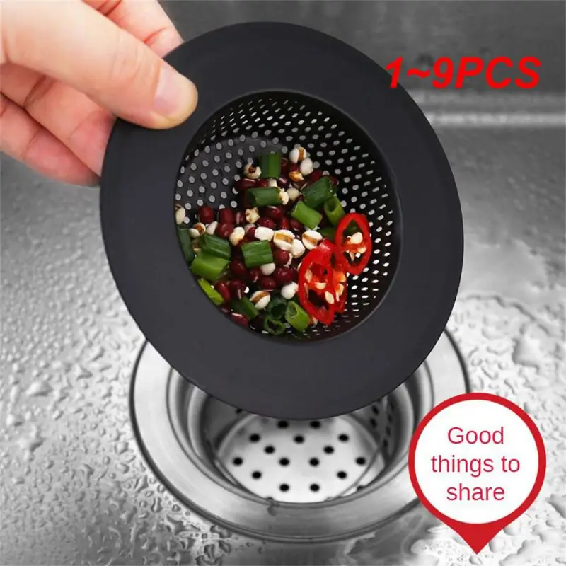 

1~9PCS Sink Stopper Drain Hair Catcher Drain Strainer Stainless Steel Portable Sink Filter Screen Bathroom Accessories
