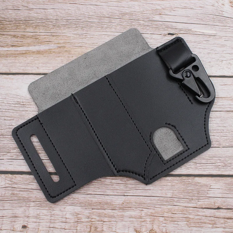 Taktische Multifunktions-Werkzeugtasche aus Leder, Tragbare Werkzeugaufbewahrungstasche, Holster für Outdoor, Camping und Jagd, Leder-Gürteltasche – Detail 6