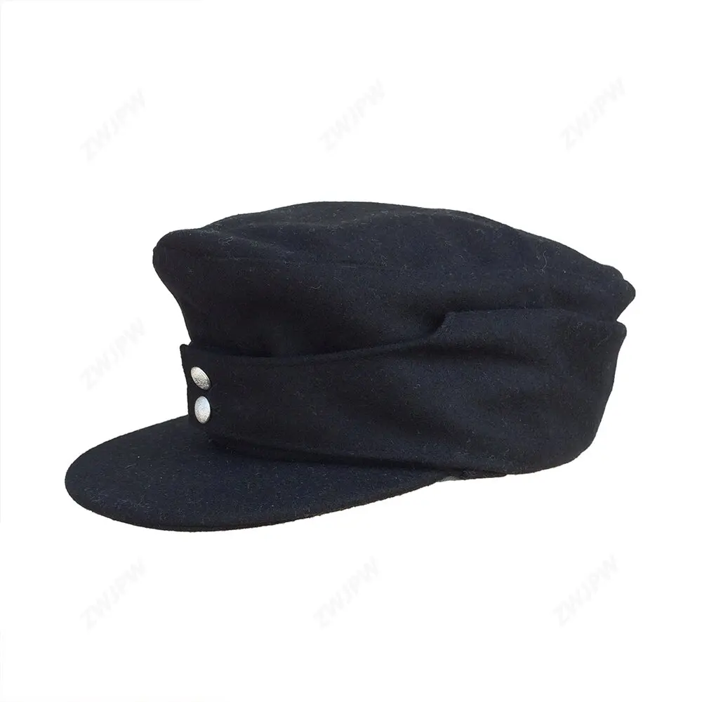 

WW2 ARMY WH SS ELITE TYPE1943 BLACK WOOLEN CLOTH SOLDIER FIELD CAP HAT DE/401105