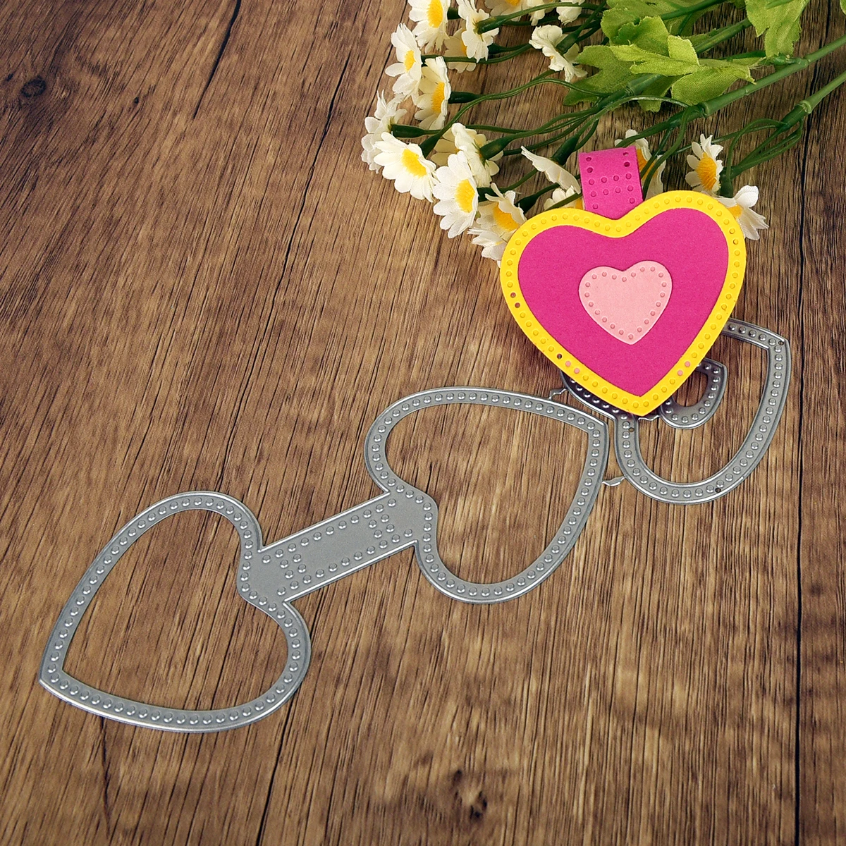 Description Picture 5 of itemLove Tag Square Bow Tie Finger Heart Cutting Dies Scrapbook DIY Craft Die Cut Paper Cards Making Tool Album Cover Embossing