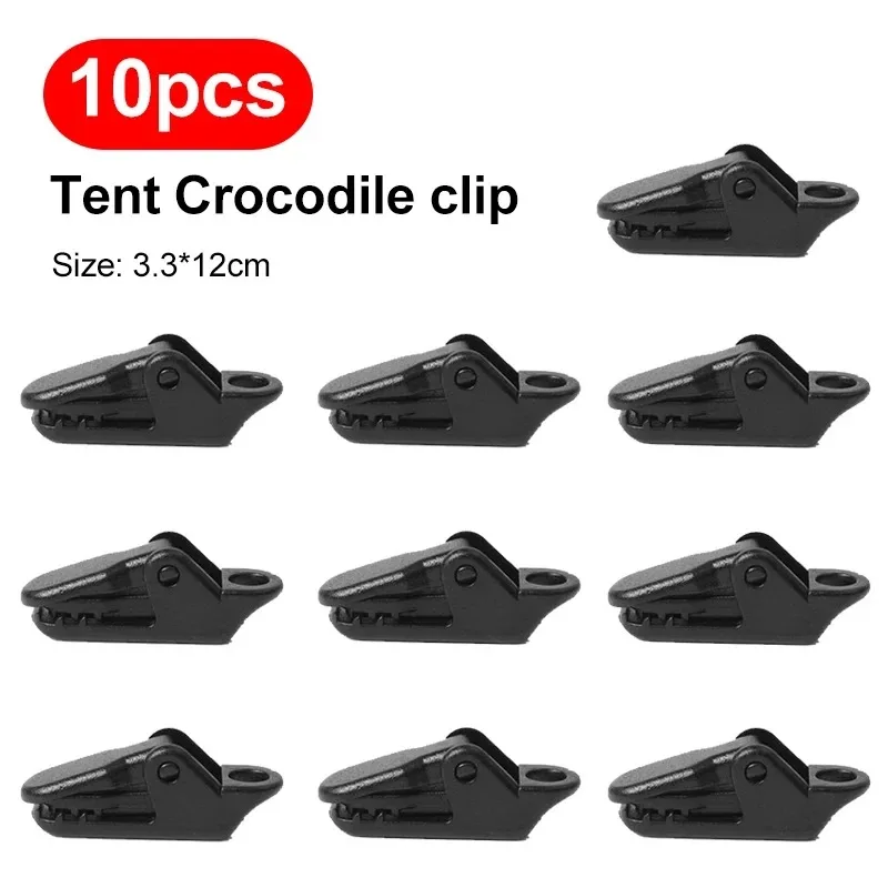 10/20/50pcs  Crocodile Tent Clips - Anti-Wind Tarpaulin Clamps for Camping & Outdoor Shelter Security, Reinforced Grip Design