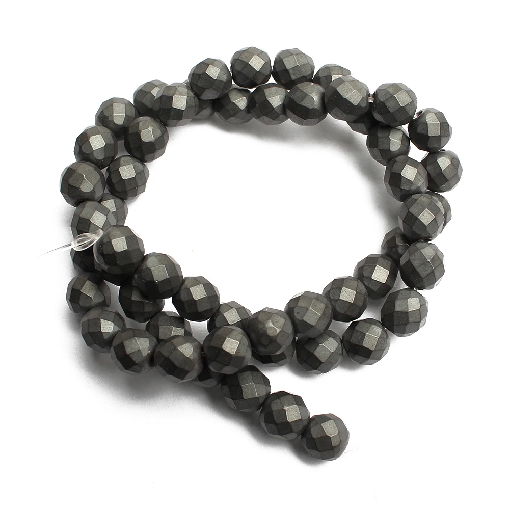 Elegant Silver-Gold Hematite Natural Stone Beads for DIY Jewelry and Accessories, 15'' Strand, 2-10mm