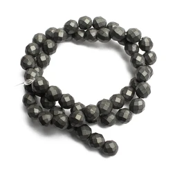 Elegant Silver - Gold Hematite Natural Stone Beads for DIY Jewelry and Accessories, 15'' Strand, 2 - 10mm (Mette Facted Black)