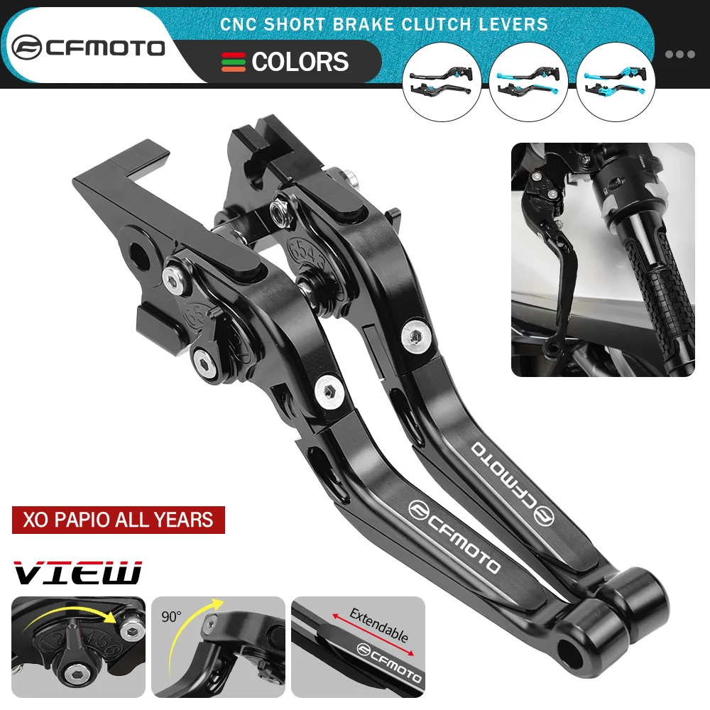 

For CFMOTO XO PAPIO all years Motorcycle Accessories Folding Extendable Adjustable Brakes Clutch Levers Handlebar Handle Brake