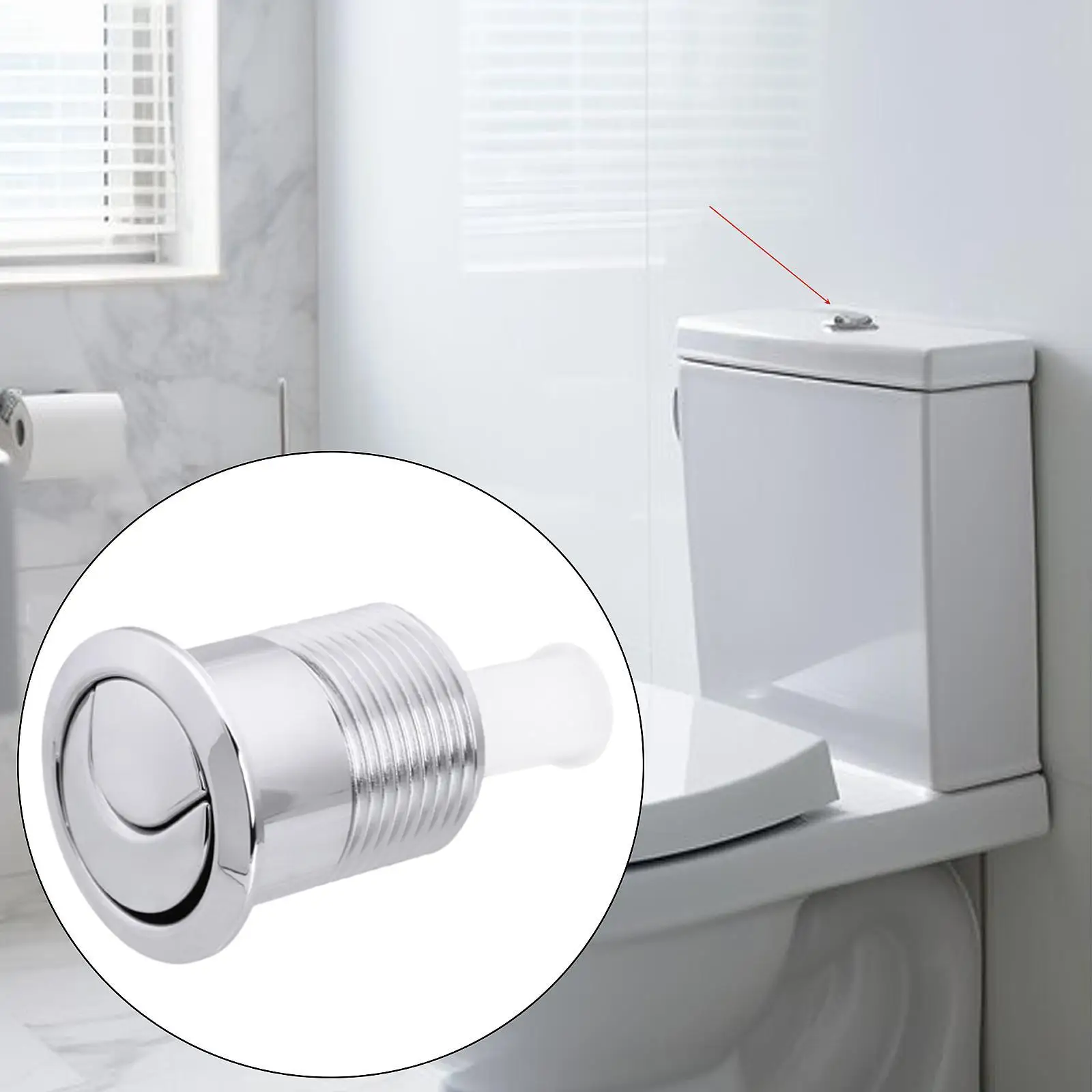 ชิ้นส่วนโถสุขภัณฑ์แบบปุ่มถังส้วม น้ําหนักเบา อุปกรณ์เสริม ทนทาน อะไหล่ทดแทน 1